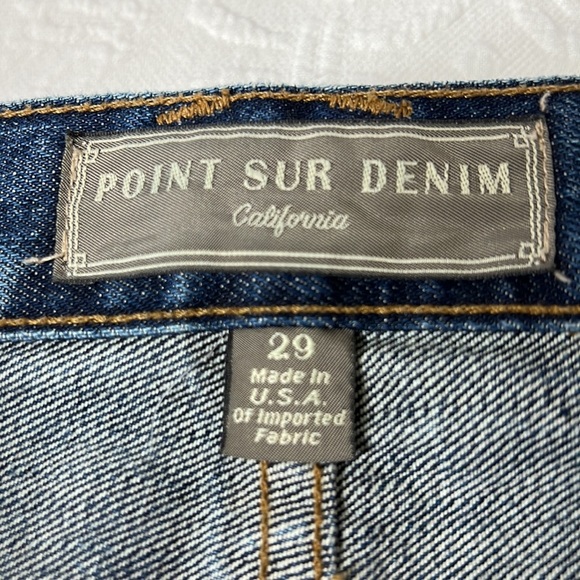 ⭐️Point Sur Shoreditch Straight Leg Raw Hem Denim Jeans patch distressed sz 29 - Picture 7 of 11